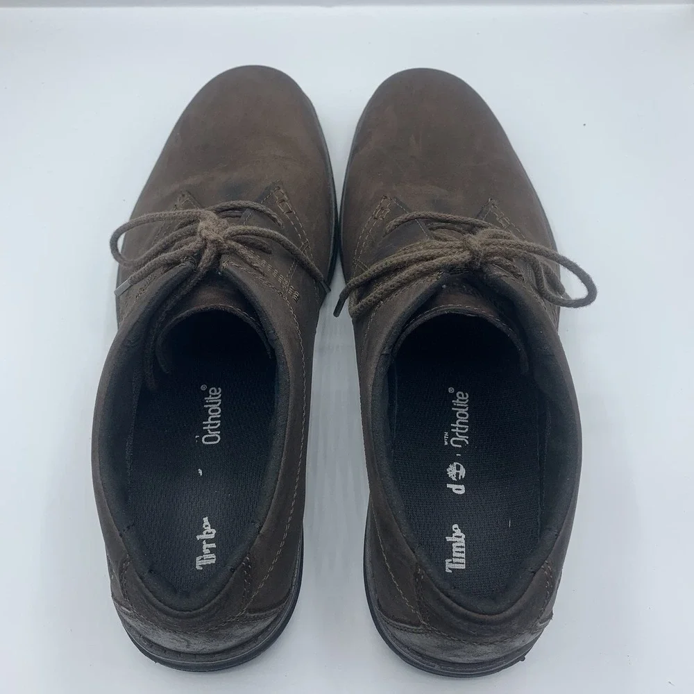Timberland Ortholite Dark Brown Leather Lace Up Dress Shoes A14F4 Men Size 11